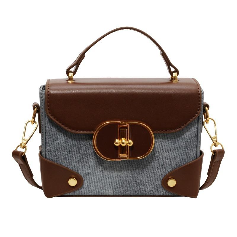 

Темпераментная Универсальная Сумка Женская 2025 Новая Мода Ретро На Плечо Маленькая Квадратная Сумка Премиум Сумка-Мессенджер Коробка синий