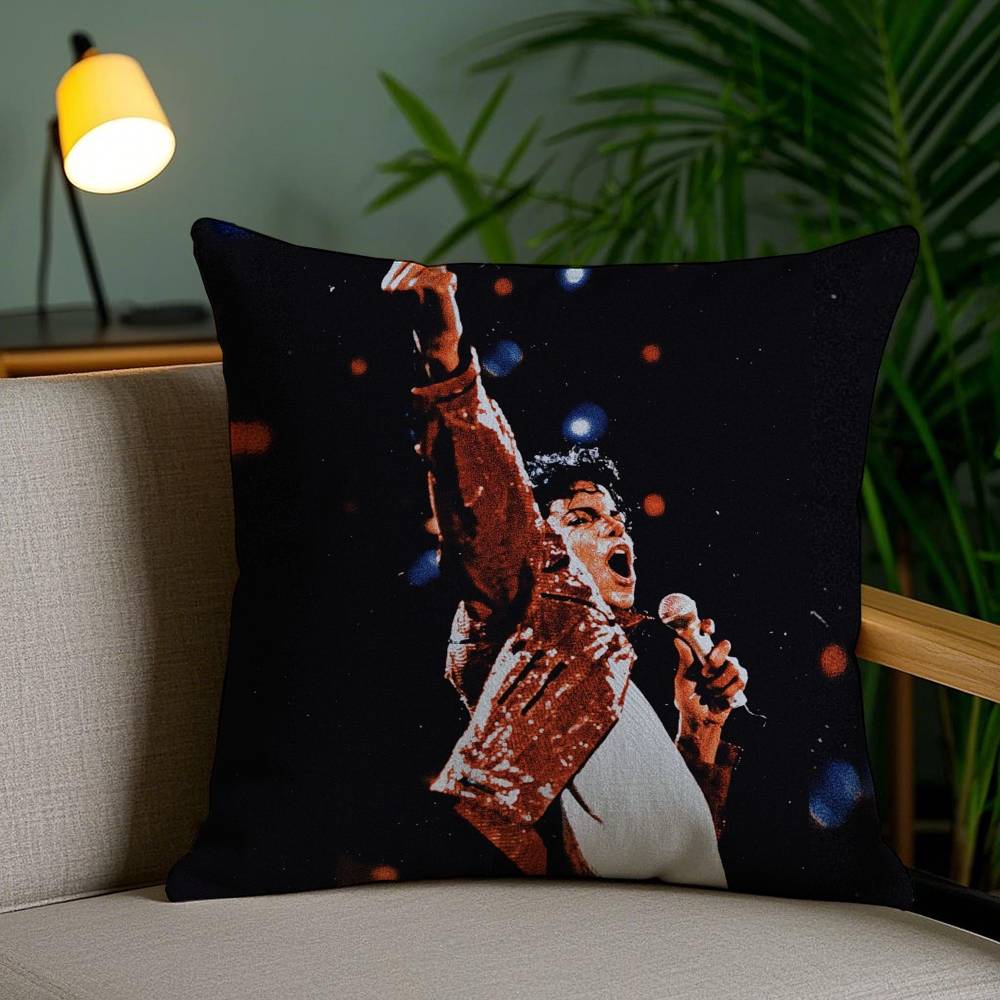 The King of Pop Michael Jackson-A Pillow Case Anti-dustmite Pillowcase Invisible Zipper Silky Short Plush Sofa Cushion Cover
