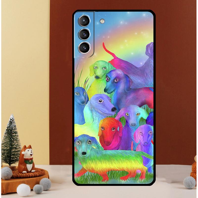 

Cartoon Dachshund Sausage Dog Case For Samsung Galaxy S23 S24 Ultra S8 S9 S10 S22 Plus Note 10 20 Ultra S20 S21 FE Cover Galaxy S20 Plus