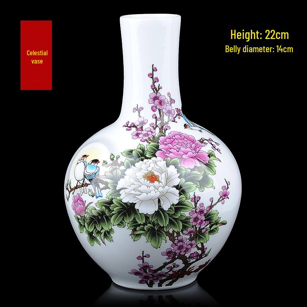 Modern Minimalist Ceramic Vase for Dried Flowers - Porcelain Ornament for Living Room Decor