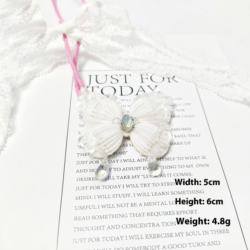 1 Piece Butterfly Applique Patch Hanging Rope Keyring  Starfish Sequin Handmade Beaded Clothing Sew On Patches Pendant