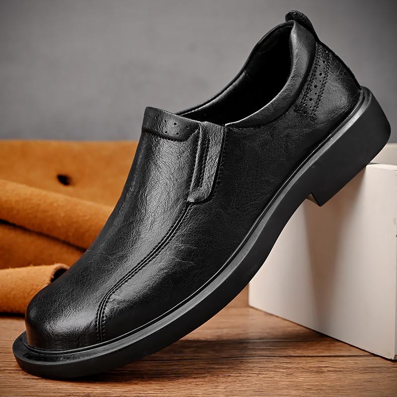 Fashion Men's Leather Shoes Slip on Dress Shoes Wedding Shoes