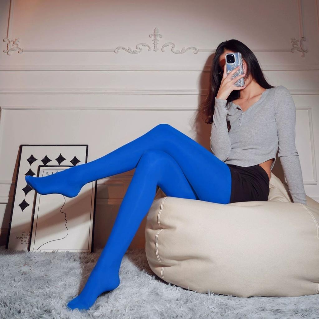 Mint Mambo Horse Oil Skin Socks 5D Oily Stockings Aurora Thin High Elastic Oil Bright Open Stockings