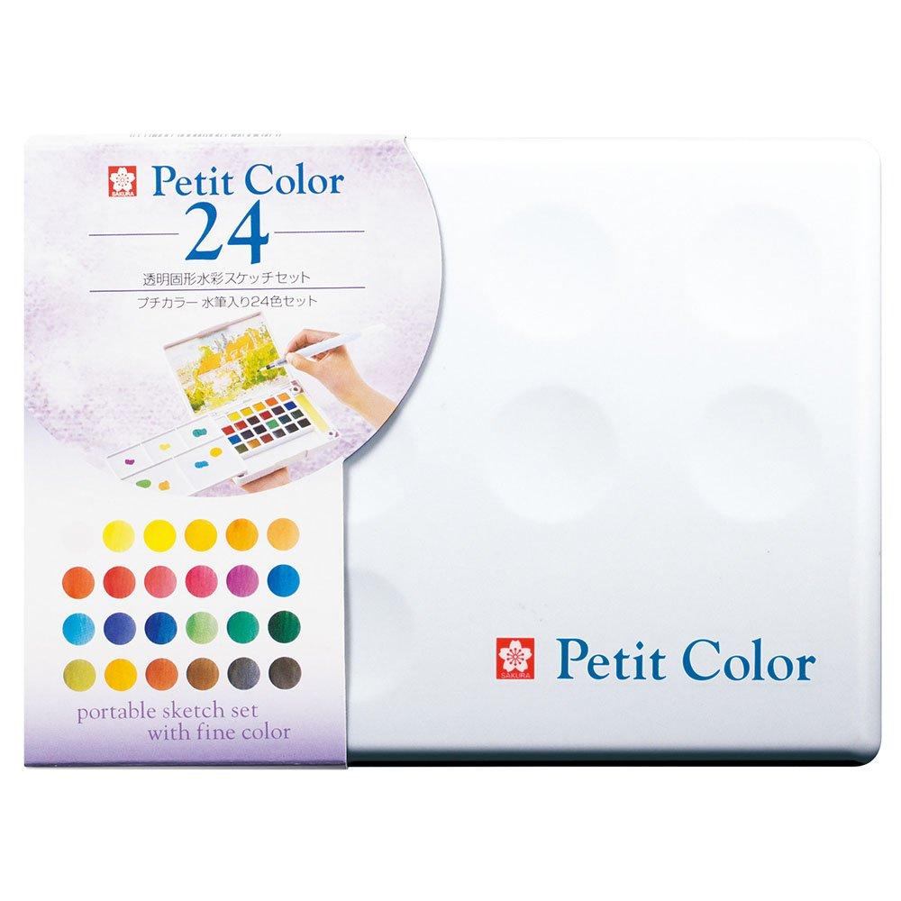 

Sakura Craypas Paint Solid Watercolor Petit Color 24 Colors with Water Brush NCW-24H