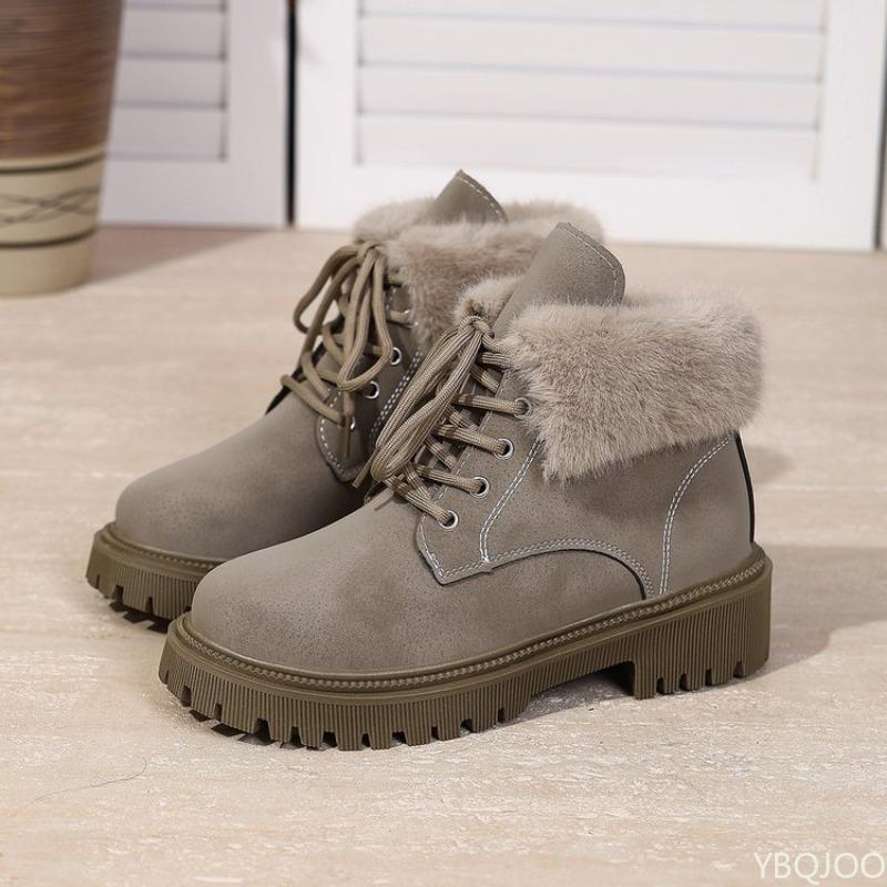 Damskie Jesienno-Zimowe Nowe Pogrubione Modne Ciepłe Bawełniane Buty dla Kobiet Wygodne Codzienne Casualowe Damskie Botki
