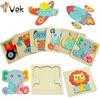 3D Puzzle Wooden Toys For Children Cartoon Animal Vehicle Wood Jigsaw Kids Baby Early Educational Learning Puzzles Wood Toys