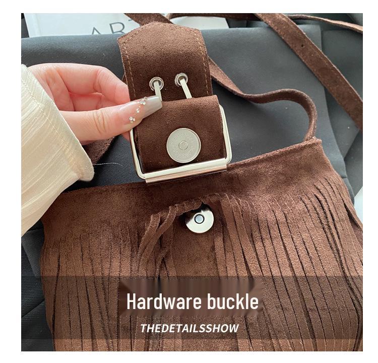 2025 Frosted Tassel Women's High-end Versatile Shoulder & Crossbody Phone Bag