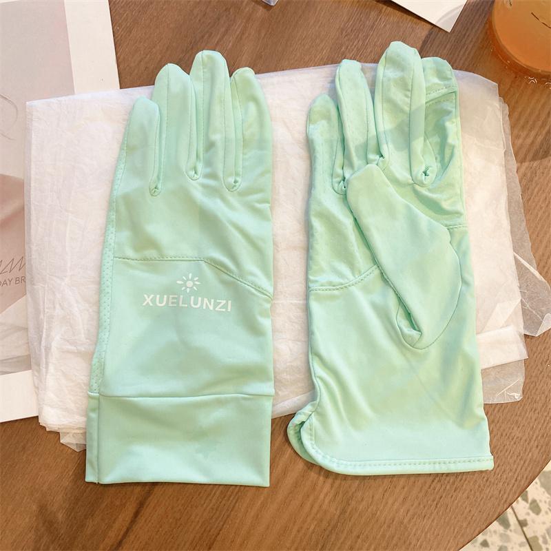 

Женские летние перчатки для вождения: Дышащие, защищающие от ультрафиолета, модные и удобные для сенсорных экранов короткие рукава Ice Silk One Size зелёный