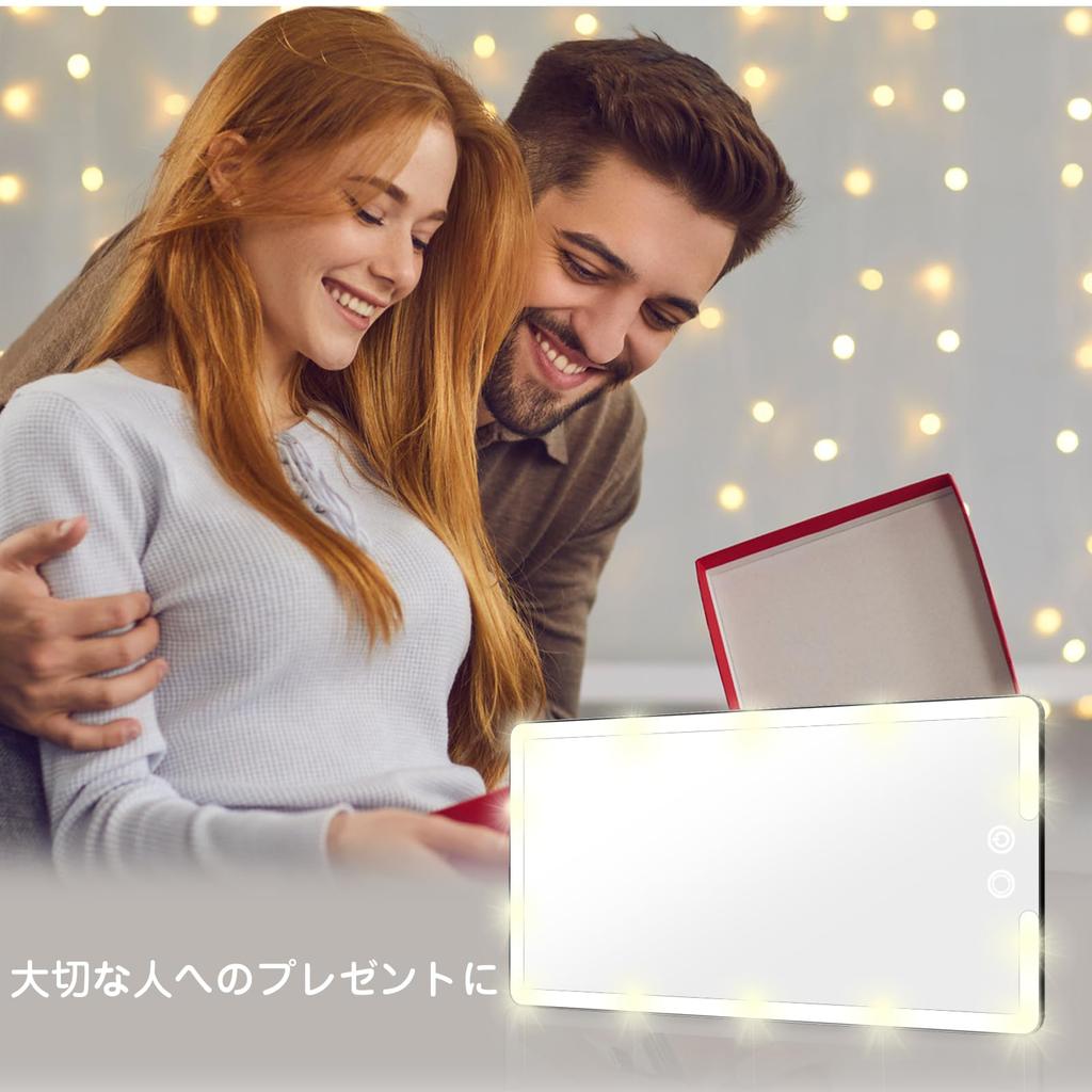 Car Sun Visor Mirror with Stepless Brightness 3 Lighting Rearview Car Vanity Easy Makeup Visor with and Light, Adjustment, Modes, Mirror, Mirror,