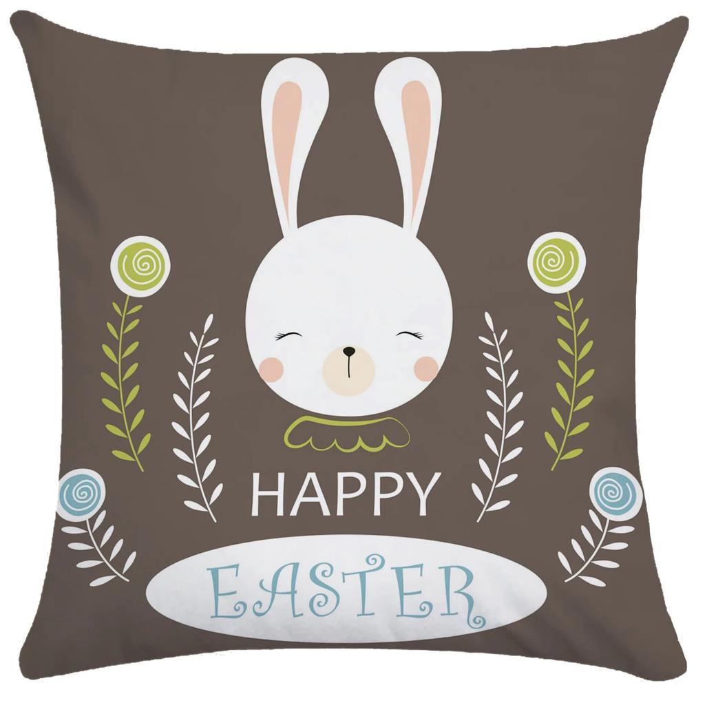 Home Decoration Easter Pillowcase Cute Rabbit Egg Print Pillowcase Living Room Sofa Cushion Cover Bedroom Room Decoration