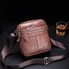 Men's Full-Grain Leather Shoulder Bag | Vintage Large Capacity Crossbody for Phe & Wallet Small Business Casual Bag