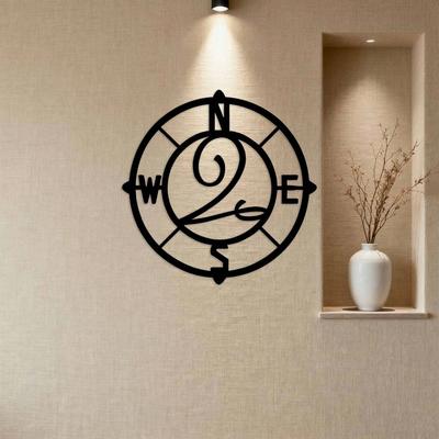 Vintage Art Deco Iron Wall Decor Compass Home Ornament Farmhouse Decor Living Room Office