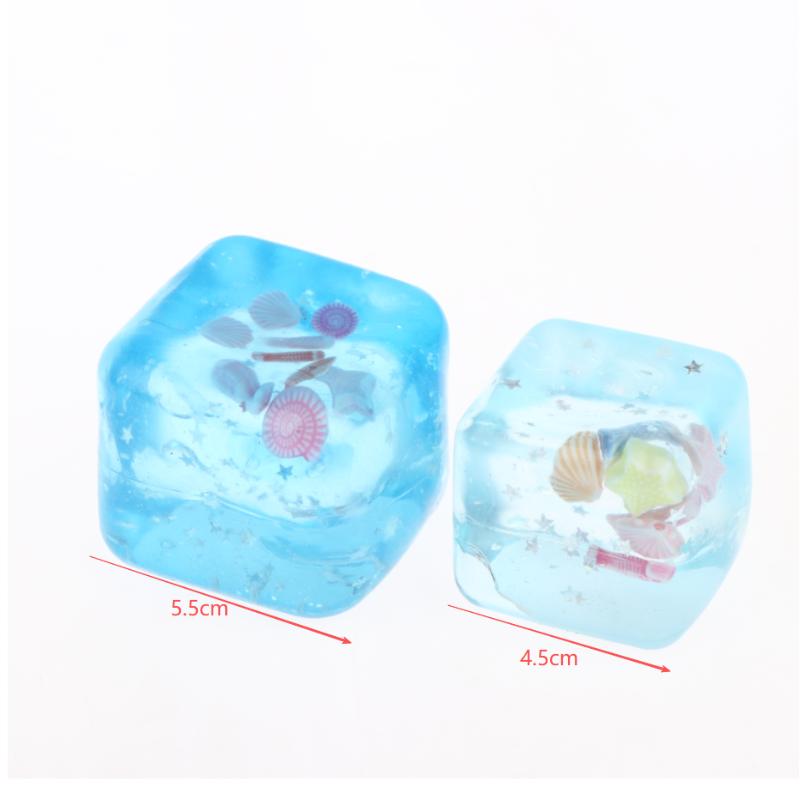 4.5/5.5Cm Ocean Style Embedded Shell Slow Rising Toy Mochi Stress Relief Square Ball Cute Fidget Toy For Adults Kids