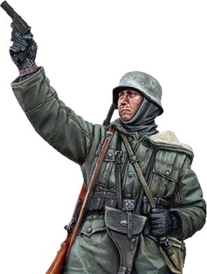 Alpine Miniatures 1/35 WWII German Waffen-SS Panzergrenadier Firing a Flare Pistol Resin Kit AM35324 (Person)