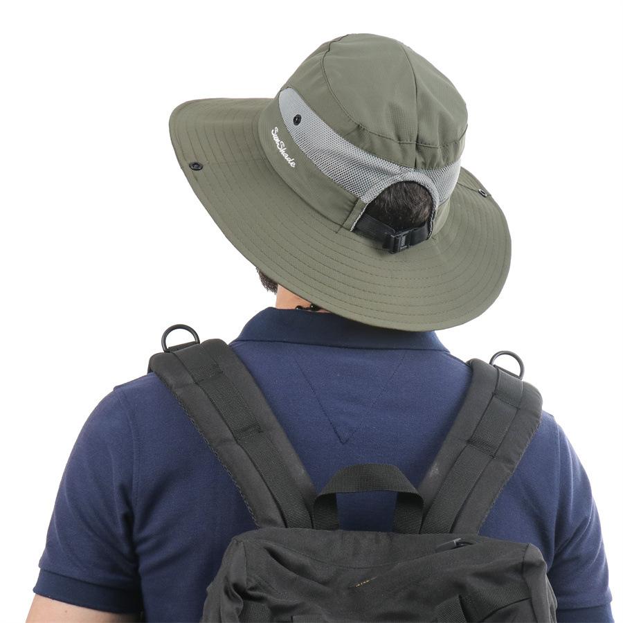 New men's and women's outdoor sun hat ponytail hole bucket hat sun protection sun hat outdoor hiking hat