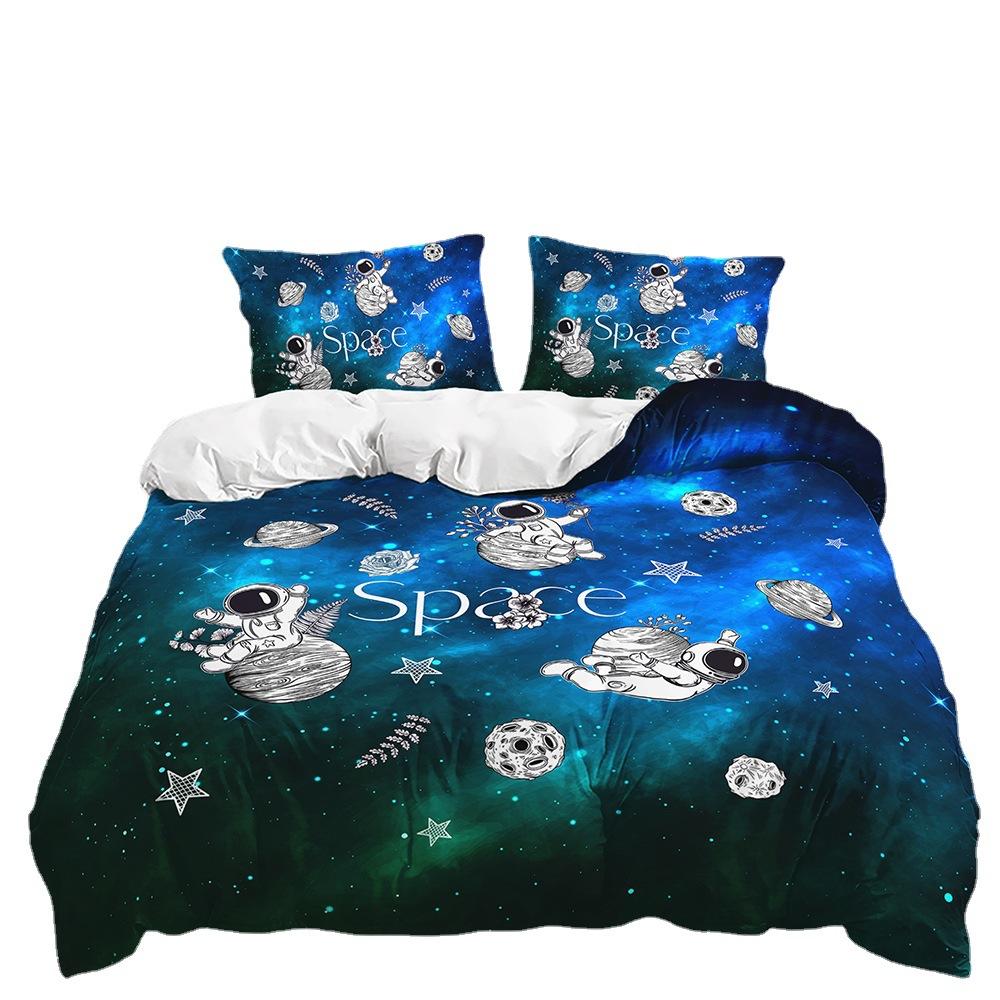 Three-Piece 3D Quilt Cover Spaceship Children'S Kit Bedding