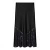 2026 European Style Women's Mid-Length Lace Silk Satin Skirt