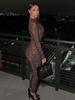 Leopard Print High-Waisted Slim-Fit Long-Sleeve Jumpsuit for Women