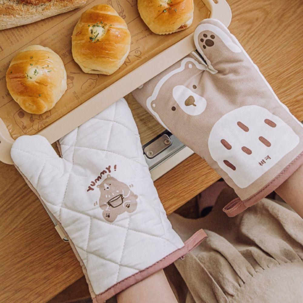 Non-slip Oven Glove Anti-scald Kitchen Mitts Baking Accessories Microwave Glove  Home