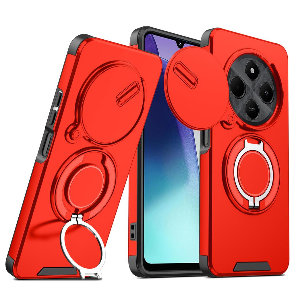 For Xiaomi Redmi 14C 4G Case Armor Shockproof Slide Camera Lens Magnetic Car 360 Ring Stand Protect Cover For Redmi 14C Case
