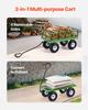 VEVOR 680 Lbs Steel Garden Cart On Wheels, Heavy Duty Garden Wagon Cart Pullable, Metal Outdoor Utility Yard Wagon Carts with 10" Tires
