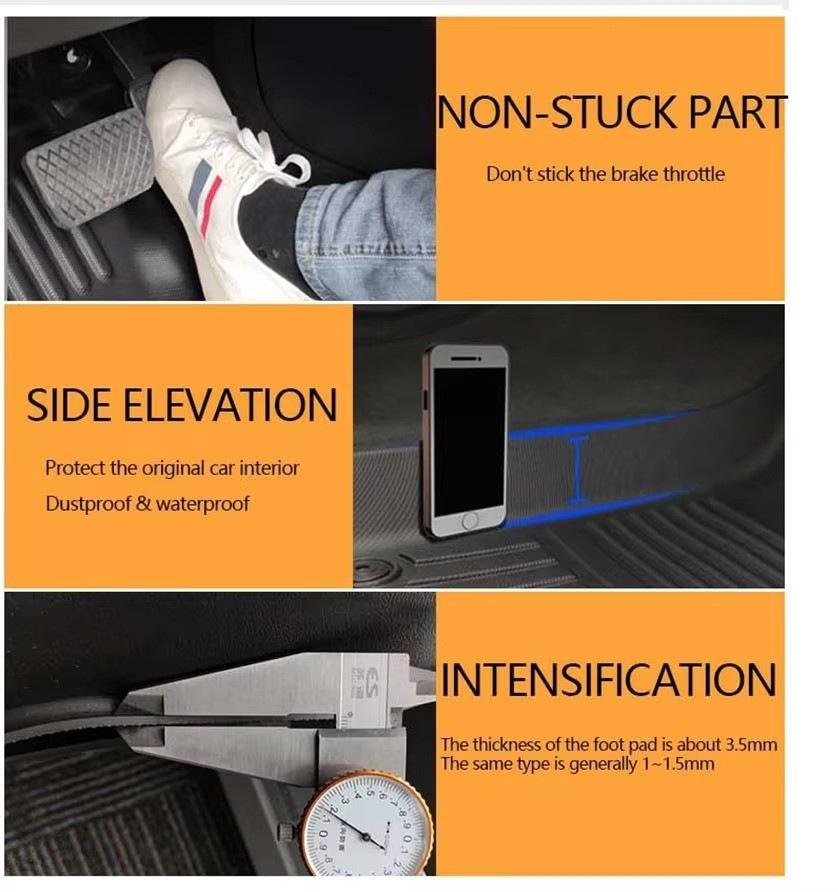 Affordable Floor Mats for Tesla Refresh Model Y/Y: Standard Front & Rear Trunk Mats