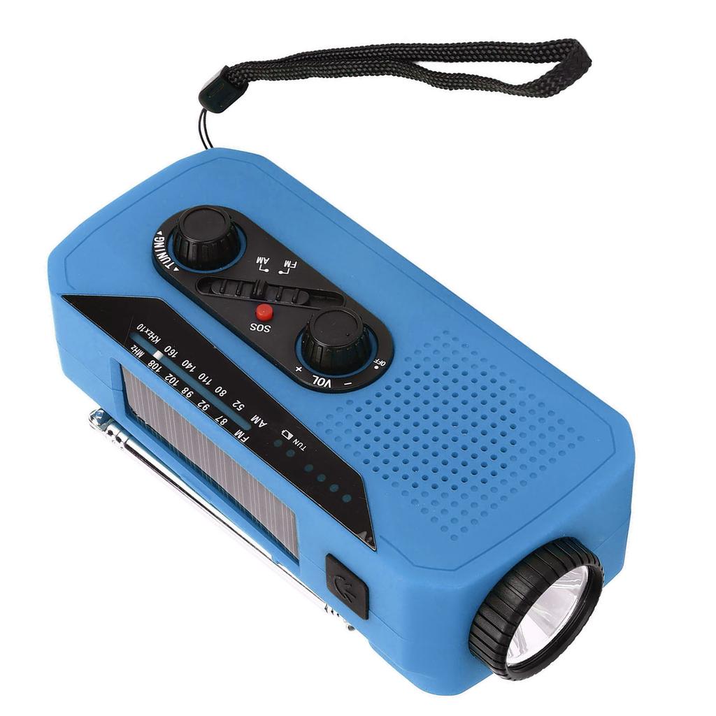 Notradio Handkurbel Stromerzeugung Solarradio mit LED-Taschenlampe 2000mAh Aufladung für Camping