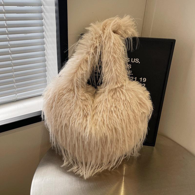 Plush Bag Large Capacity Shoulder Fashion Fringed Tide Bag Fashion Simple Tote Bag