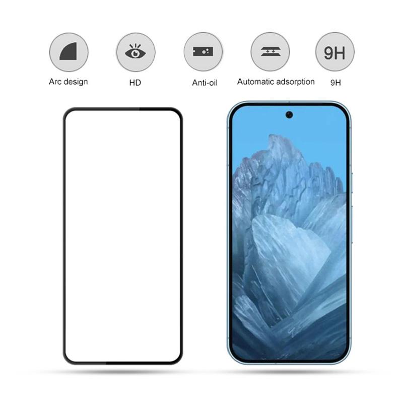 MOCOLO For Google Pixel 9 Pro XL Tempered Glass Screen Protector Anti-Shatter Silk Printing Film,Black