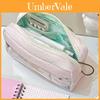 Pink Canvas Pencil Case For Girls With Large Capacity And Multiple Compartments For School Supplies