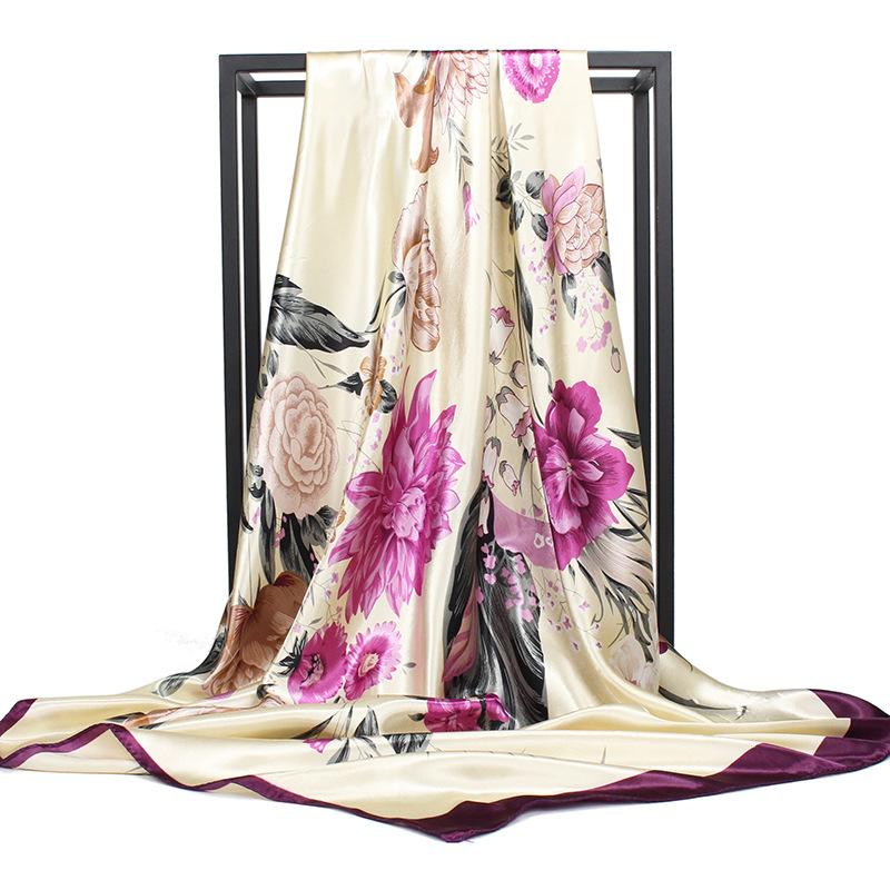 მაღალი ხარისხის ძვირადღირებული აბრეშუმის შარფები თავსაბურავი შარფები კისრის შარფი ქალებისთვის ჯაჭვი აბრეშუმის შარფი ქალის დეკორატიული შალი