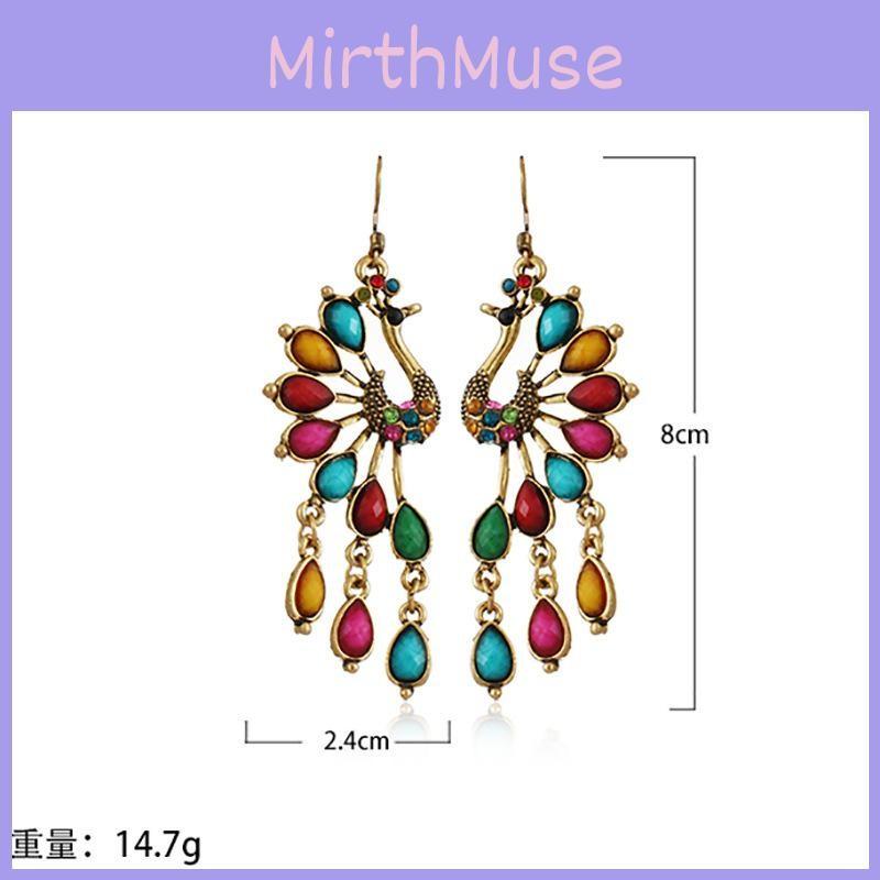 Alloy Theme Animal Earrings With Colorful Resin Stones For Fashion Ladies