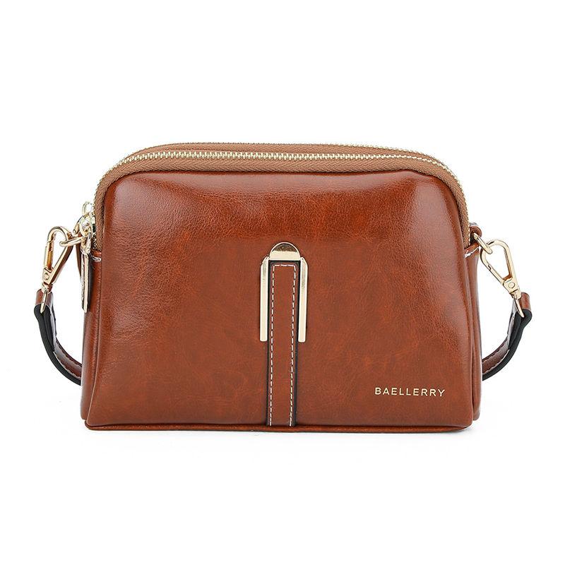 Baellerry Women Fashion Shoulder Bags Casual Design Artificial Leather Square Zipper Purse for Ladies Crossbody Messenger Bag GZW