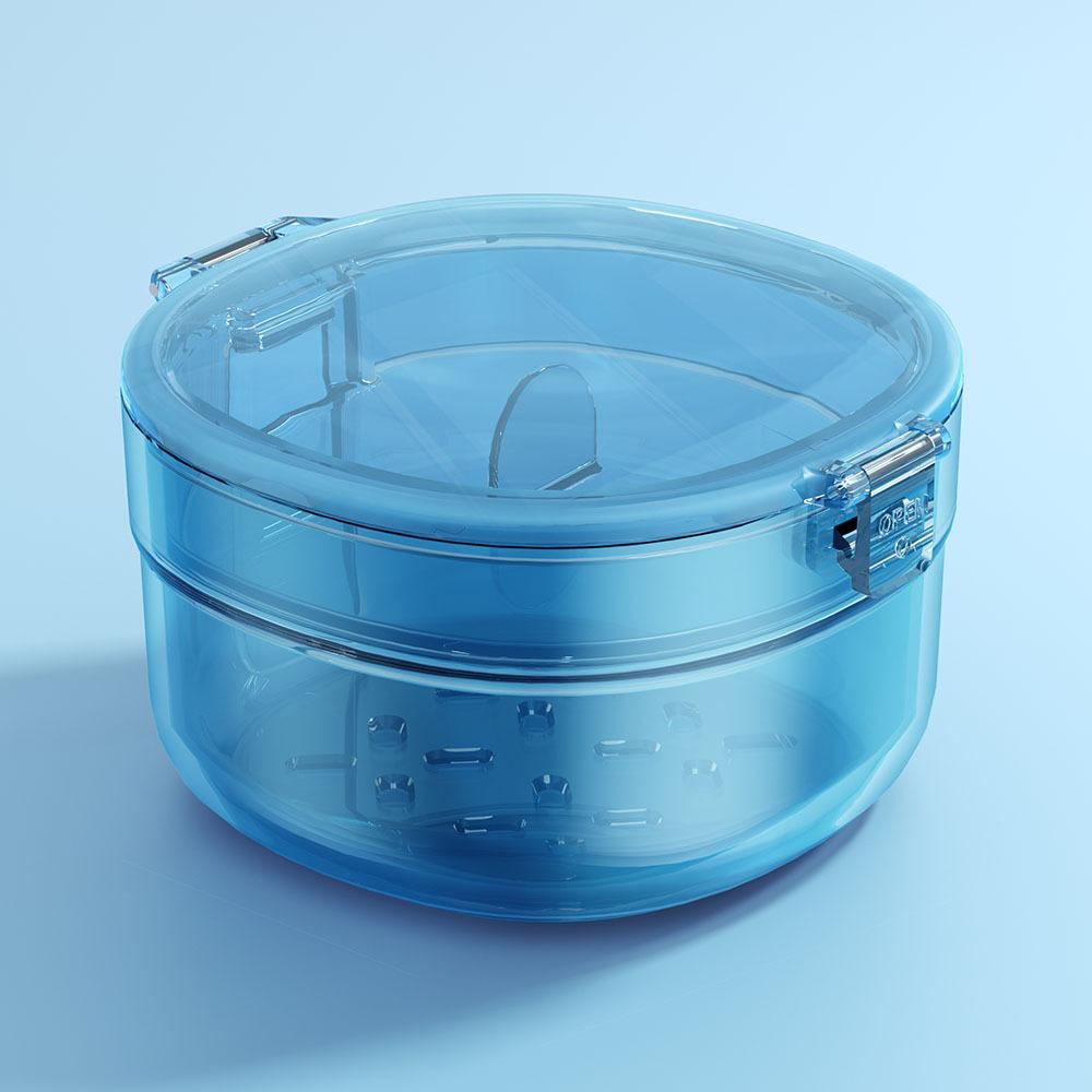 1pcs Braces Storage Box Portable Mini Denture Box Dental Aligner Storage Box Orthodontic Retainer Multilayer Cleaning Case