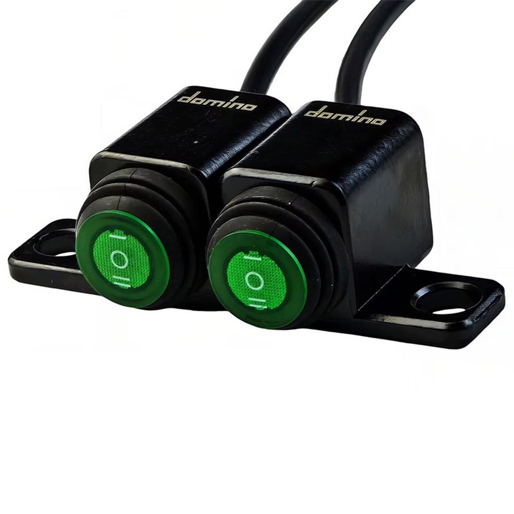 Motorcycle Electrical Headlight Switches With 3 Stage Adjustment And Bright Green Button For Enhanced Visibility