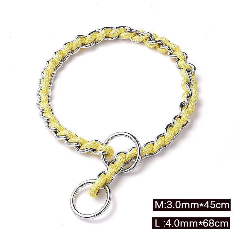 Walking Dog Leash With Continuous Bite Resistance P-Chain P-Shaped rope Collar Anti Bite Break Medium-Sized Large Dog Pet Chain