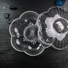 Creativity Flower Shape Acrylic Dried Fruit Box Living Room Four Grid with Cover Food Storage Transparent Amber Snacks Plate