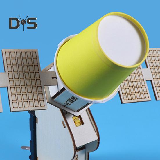1 Set DIY Artificial Satellite Model Kit Educational Handmade Wooden Puzzle Satellite Model Kids Science Exploration Projects STEM Toy