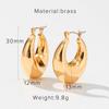 INS Brass Hoop Huggies Earrings Small Large Circle Hoops Jewelry Diamond Earrings Women Girls Gold Hoop Earrings