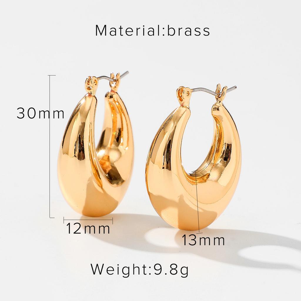 INS Brass Hoop Huggies Earrings Small Large Circle Hoops Jewelry Diamond Earrings Women Girls Gold Hoop Earrings