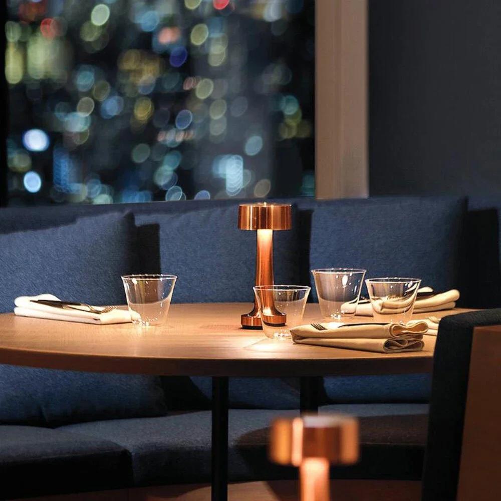 Rechargeable Retro Table Lamp Metal Touch Decor for Bar Coffee Table Restaurant Decoration Light Desk LED Night Lights Bedroom