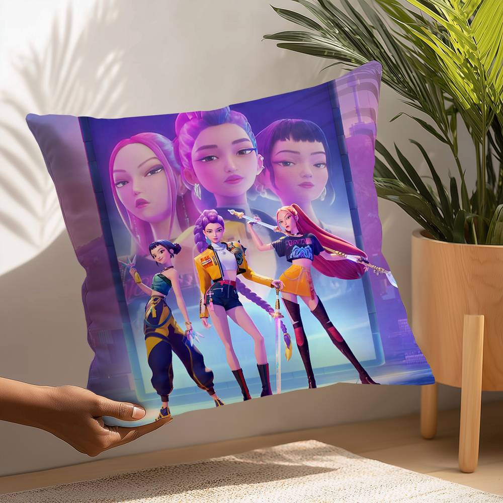 KPopS D-Demon H-Hunters Pillow Case Plush Fabric Soft  Pillowcase Double Sided Print Cushion Cover Household Gifts