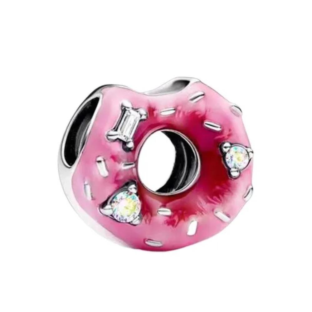 S925 Silver Lollipop Coffee Pot Charm Beads with Love Lock Key for DIY Women Bracelet Jewelry Boutique
