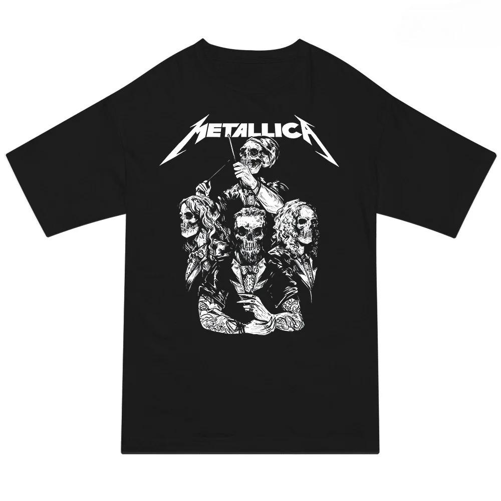 Metallica Rock Band T-shirt, Unisex, Retro Band Heavy Metal Rock, Street Hip-hop Art Enthusiast Trendy T-shirt