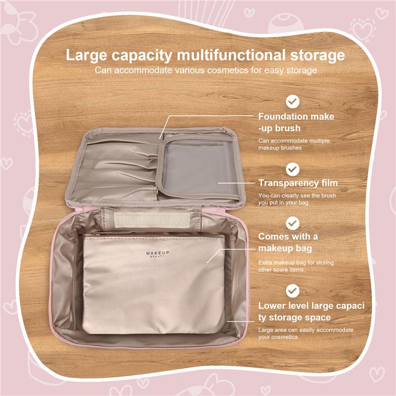 AD23-Cosmetic Bag For Women Cosmetic Travel Bag Toiletry Bag For Girls Make Up Bag Brush Bags Reusable Toiletry Bag
