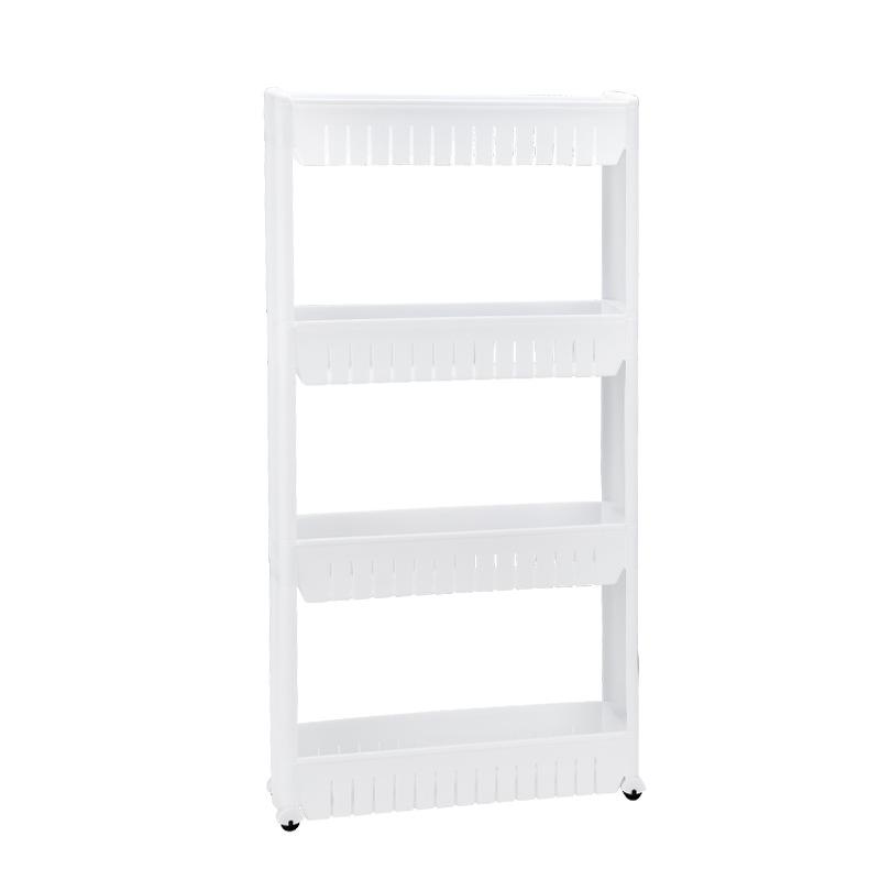 Compact Multi-Layer Mobile Storage Rack: Door Crevice, Dorm, Bedside, Bathroom 2 Layers белый