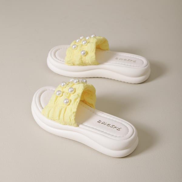 Fashion String Bead House Slippers Platform Women Luxury Shoes Pantofle Slides Designer 2025 Shoes Slippers Casual String Bead Platform