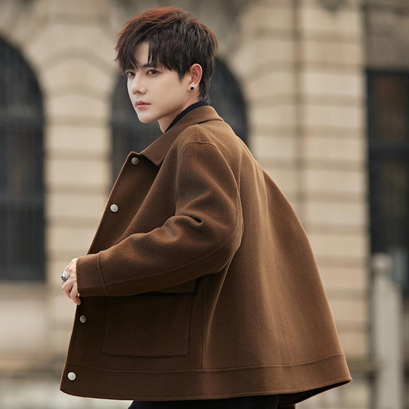 Coat Men's Spring and Autumn New High-end Wool Woolen Jacket Non-double-sided Woolen Cashmere Winter Clothing