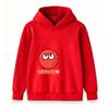 Kids Boys Girls Casual Hoodie Red Angry Smile Ball Print Pullover Sweatshirt Soft Long Sleeve Warm Hooded Top for Children