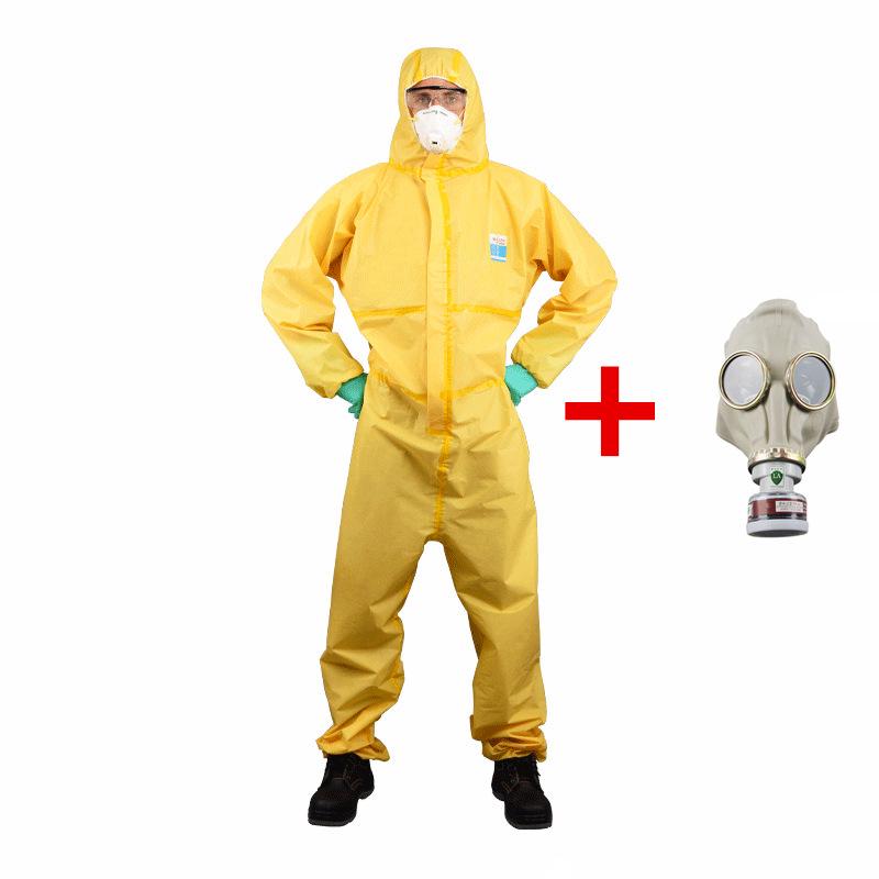 Kunze K4000 Chemical Protective Suit with Gas Mask & Face Shield - Radiation, Acid & Alkali Resistant